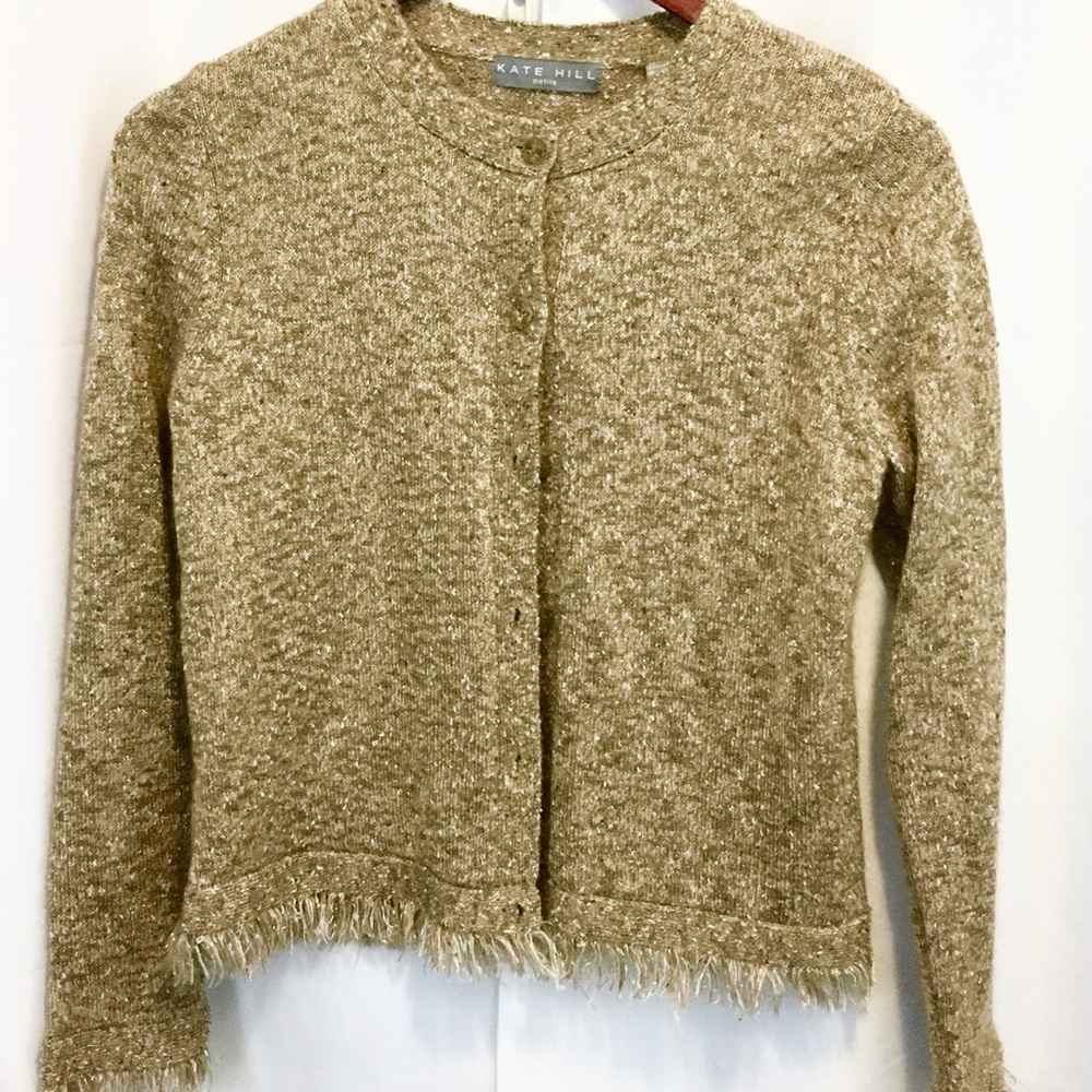 Kate Hill Metallic Beads Fringe SP Sweater…